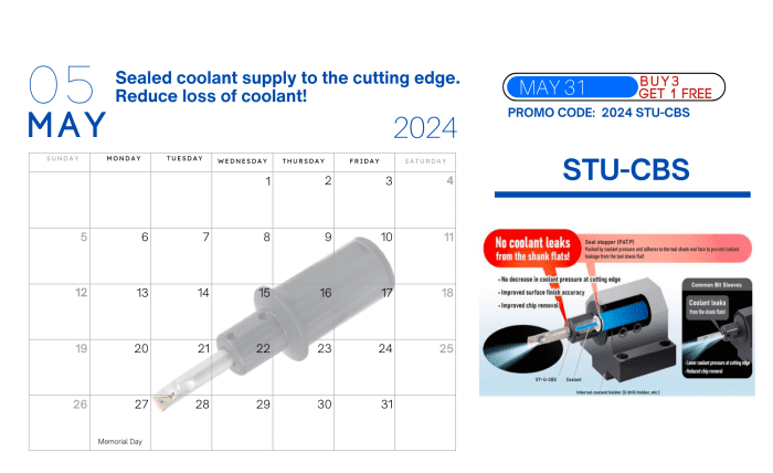 May Promotion for STU-CBS | Tool Holder Manufacturer, Tooling Systems